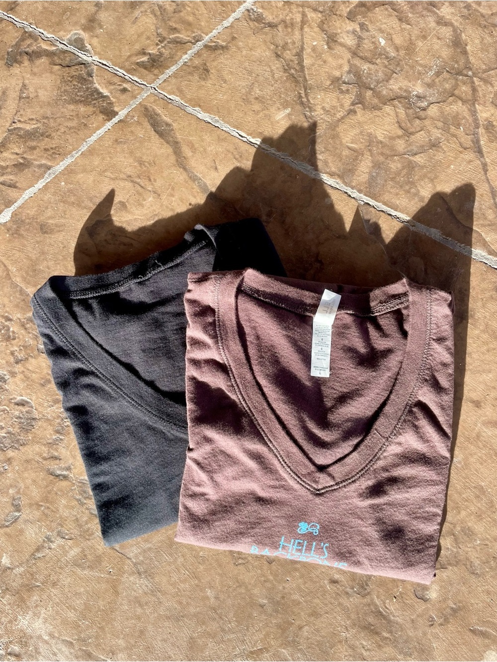 V-Neck Tee - Brown and Black